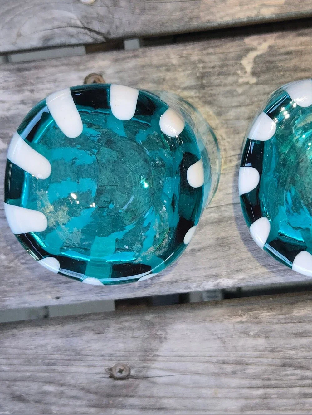 Alessandro Coppola Arte di Murano Italy Aqua Blue/Green Glass Tumblers Set of 2